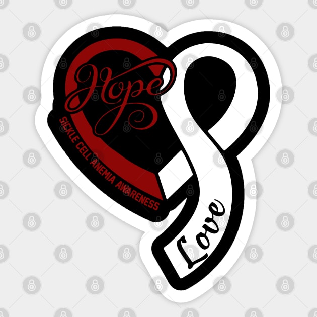 Sickle Cell Anemia Awareness Hope Love Heart Ribbon Happy Valentines Day- Love Shouldn't Hurt Stop Sticker by DAN LE